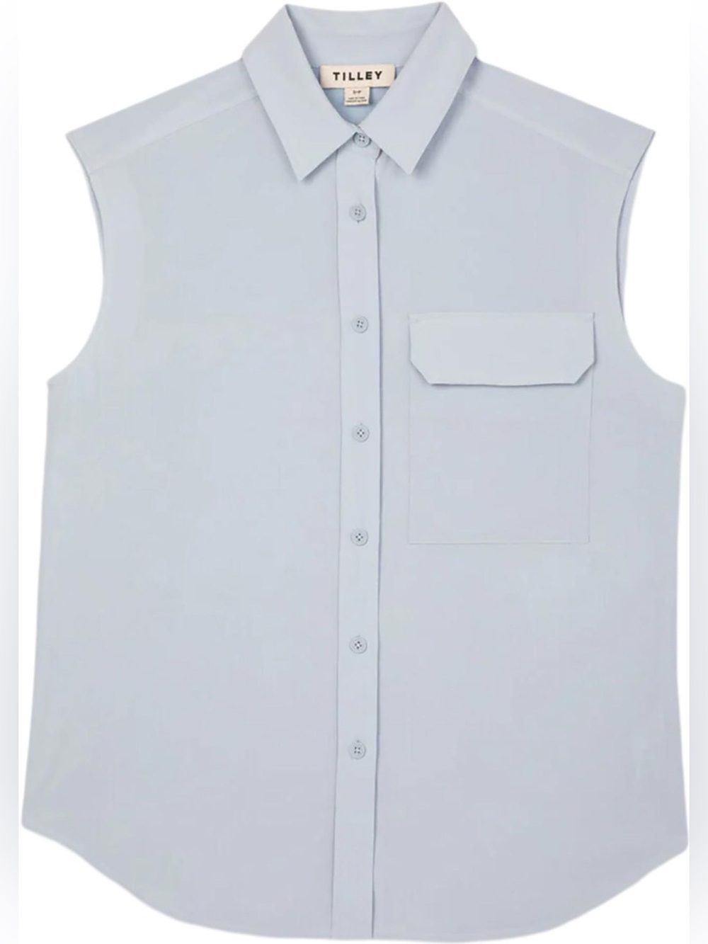 NWOT Tilley Tech Slk Sleeveless Shirt In Light Blue Size S
